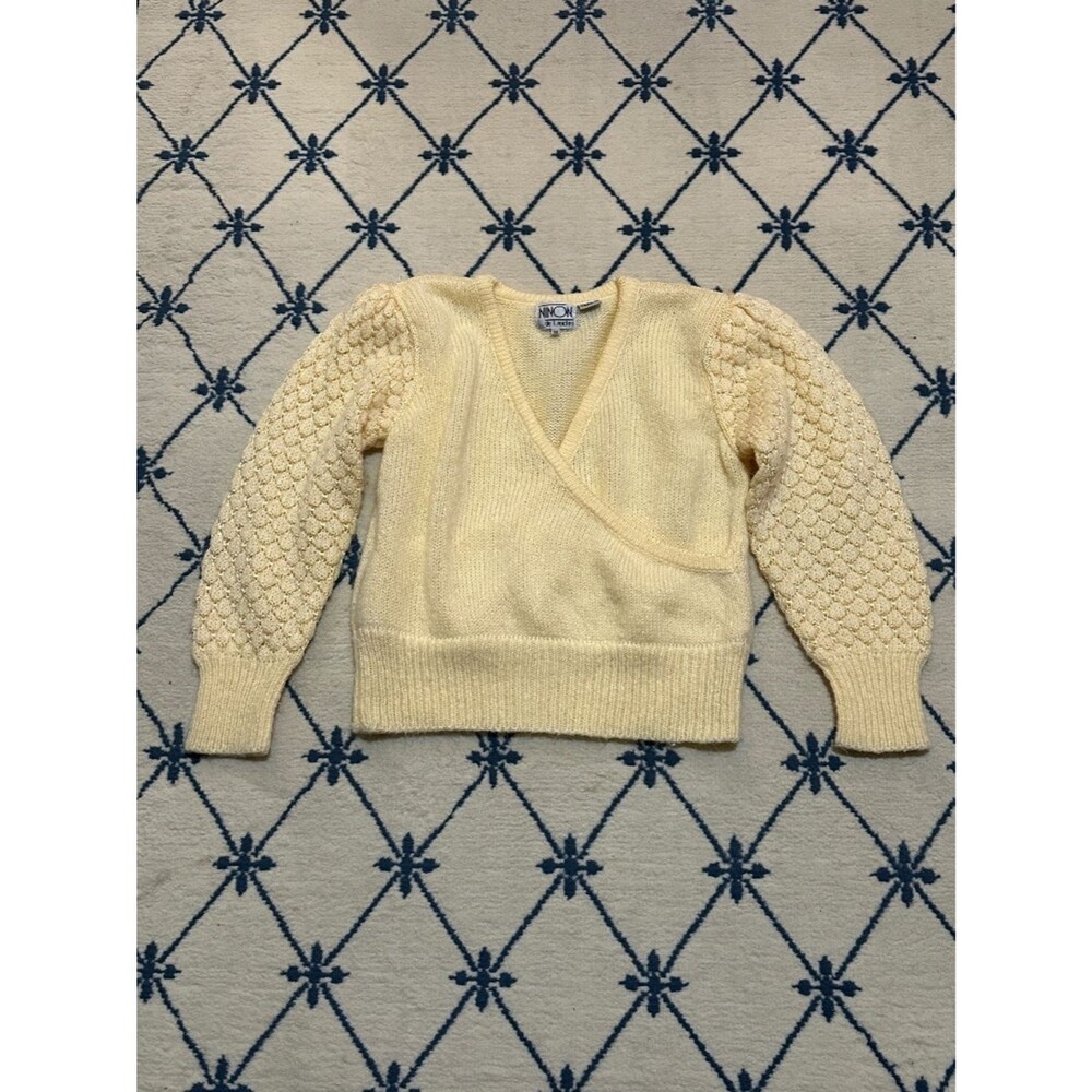 Vintage Wrap Knit Sweater - Butter Yellow